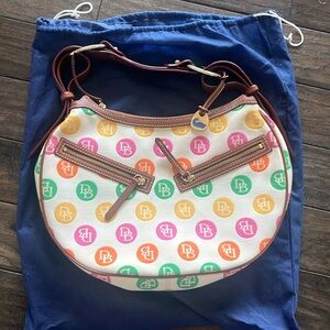 Vintage Dooney & Bourke Signature Canvas Leather Bag